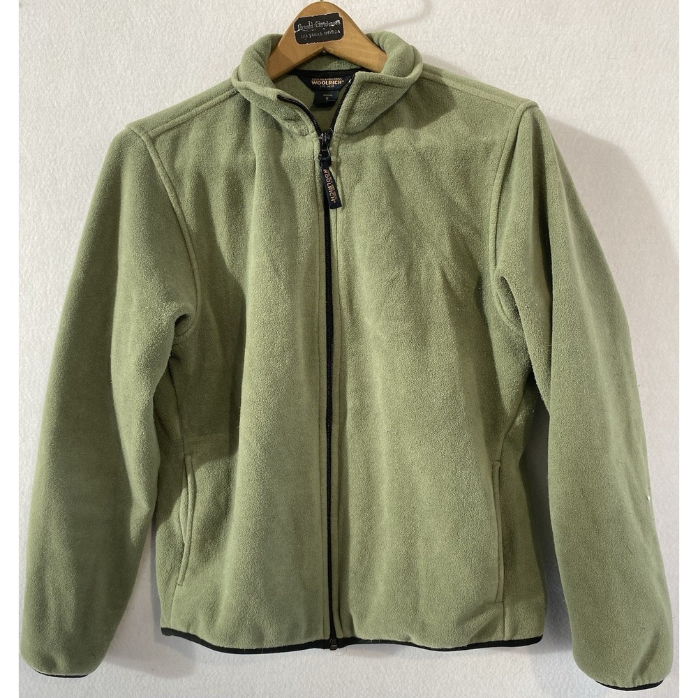 Woolrich Forest Green Zip Up Jacket Athletic Womens Small